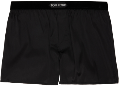 Shop Tom Ford Black Silk Boxers In 2 Black