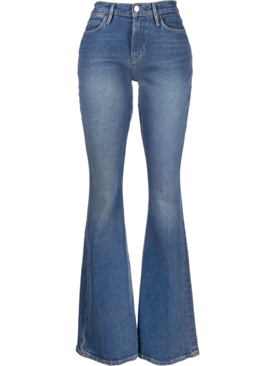 Shop Frame Sdcr Blu Medio Flared Jeans In Blue