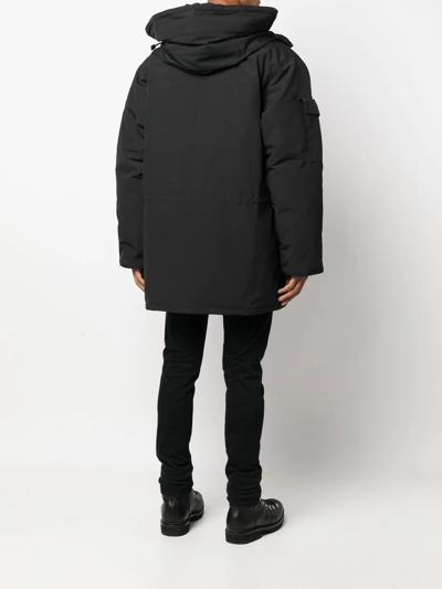 Shop Canada Goose Logo-patch Hooded Down Jacket In Black