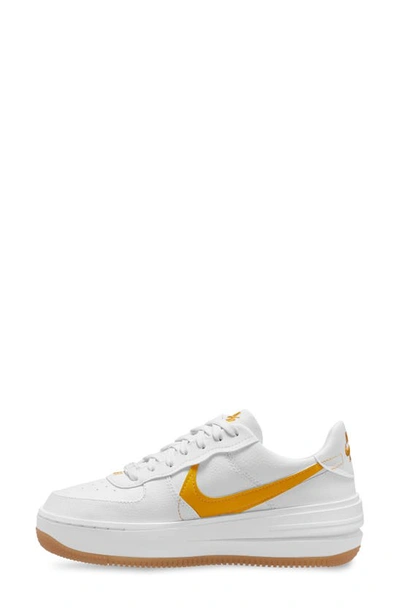 Shop Nike Air Force 1 Plt.af.orm Sneaker In White/ Yellow/ Ochre