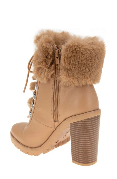 Shop Bcbgeneration Pelica Faux Fur Bootie In Tan