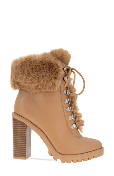 Shop Bcbgeneration Pelica Faux Fur Bootie In Tan