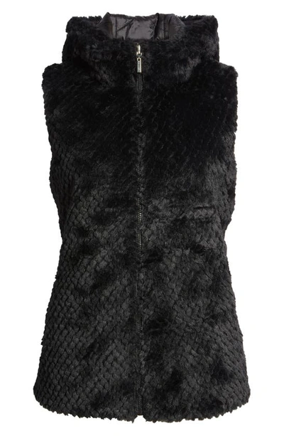 Gallery Reversible Water Resistant Vest With Removable Hood In Black