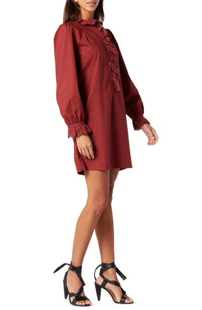 Shop Joie Amiens Long Sleeve Shirtdress In Russet Brown