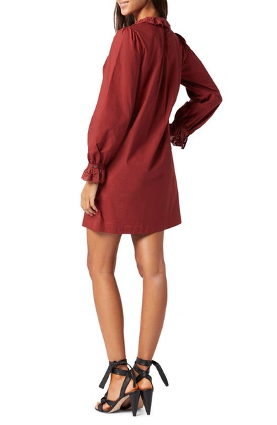 Shop Joie Amiens Long Sleeve Shirtdress In Russet Brown