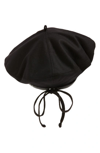 Shop Eric Javits Kate Wool Beret In Black