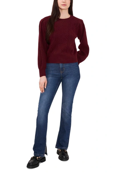 Shop 1.state Variegated Cables Crew Sweater In Windsor Wine