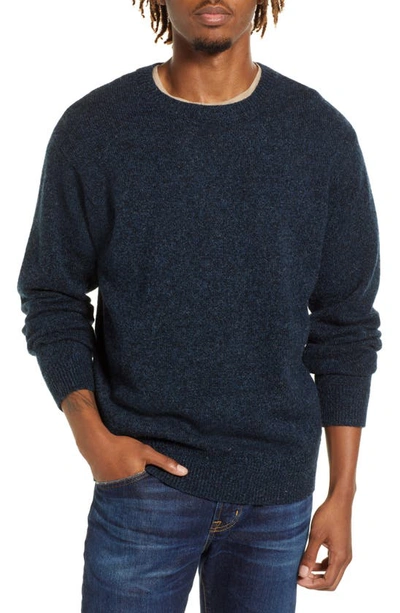 Pendleton Shetland Wool Crewneck Sweater In Indigo Heather