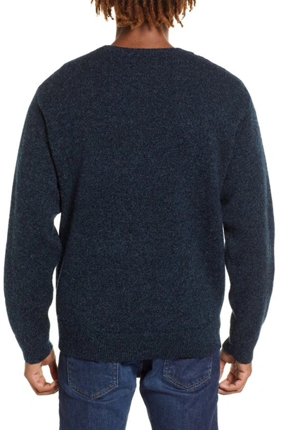 Pendleton Shetland Wool Crewneck Sweater In Indigo Heather