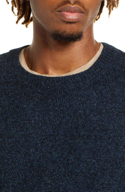 Pendleton Shetland Wool Crewneck Sweater In Indigo Heather