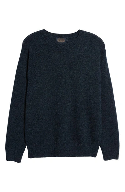 Pendleton Shetland Wool Crewneck Sweater In Indigo Heather