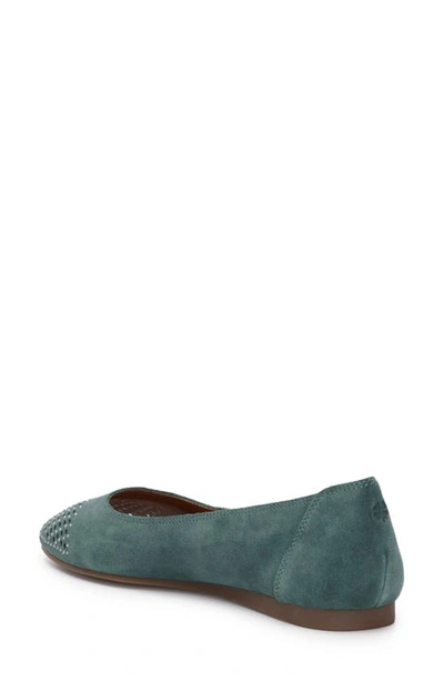 Shop Lucky Brand Abbitha Studded Cap Toe Flat In Silver Pine