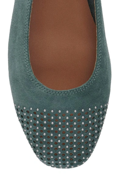 Shop Lucky Brand Abbitha Studded Cap Toe Flat In Silver Pine