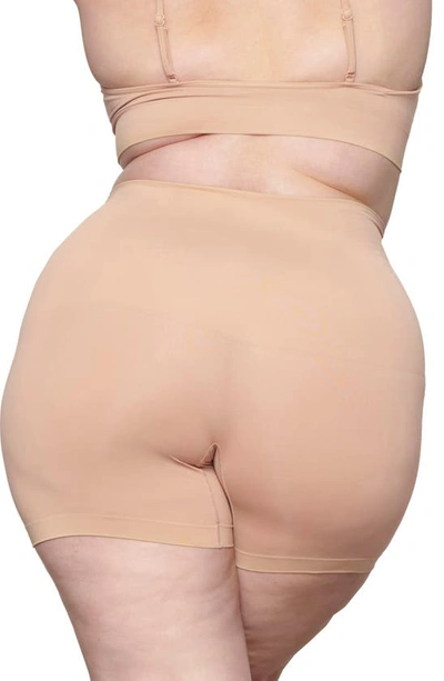 Shop Skims Soft Smoothing Seamless Shorts In Clay