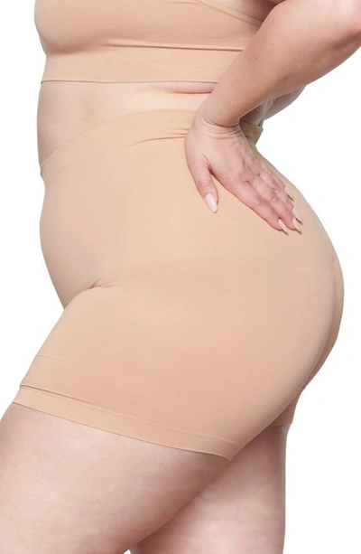 Shop Skims Soft Smoothing Seamless Shorts In Clay
