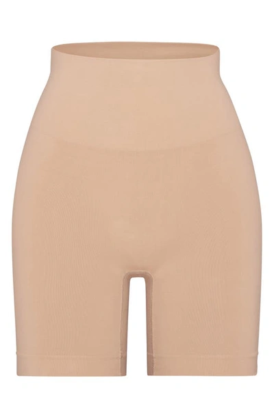 Shop Skims Soft Smoothing Seamless Shorts In Clay