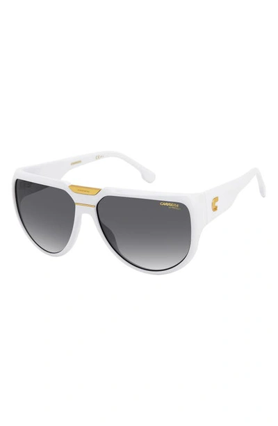 Shop Carrera Eyewear 62mm Oversize Round Sunglasses In White / Grey Shaded