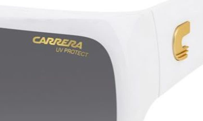 Shop Carrera Eyewear 62mm Oversize Round Sunglasses In White / Grey Shaded