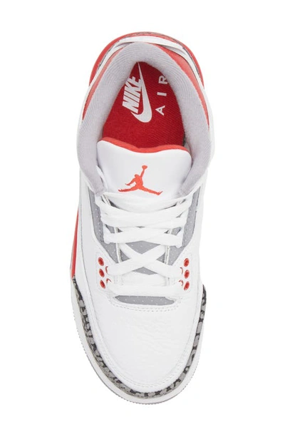 Shop Jordan Kids' Air  3 Retro Sneaker In White/ Red/ Black