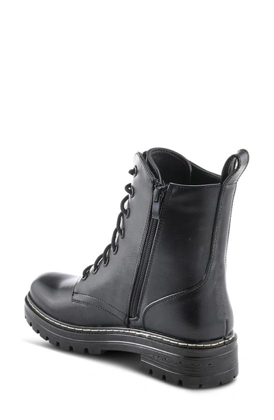 Flexus By Spring Step Callant Faux Fur Lined Faux Leather Bootie In Black