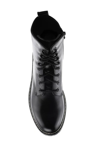 Flexus By Spring Step Callant Faux Fur Lined Faux Leather Bootie In Black