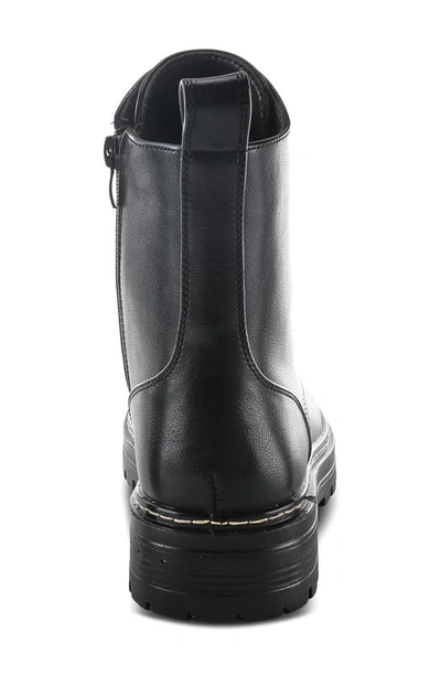 Flexus By Spring Step Callant Faux Fur Lined Faux Leather Bootie In Black