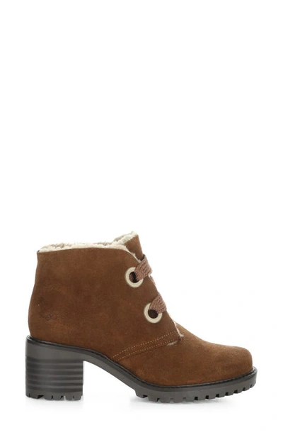 Shop Bos. & Co. Index Leather Ankle Boot In Redwood Suede/ Mini Sherpa