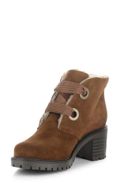 Shop Bos. & Co. Index Leather Ankle Boot In Redwood Suede/ Mini Sherpa