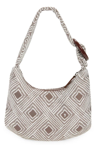 Shop Gu-de Small Lisa Jacquard Shoulder Bag In Mocha