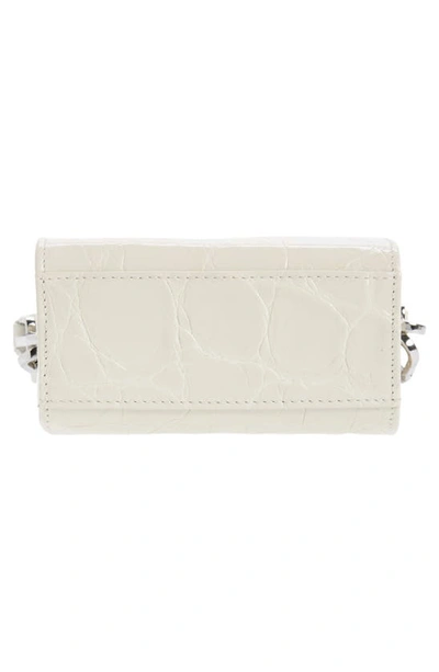 Shop Gu-de Mini Gemma Croc Embossed Leather Top Handle Bag In Cream