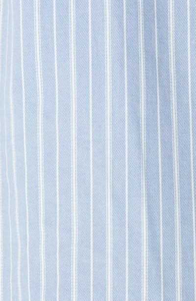 Shop Alexander Wang Gender Inclusive Oversize Stripe Rigid Denim Shirt Jacket In Oxford Blue/ White