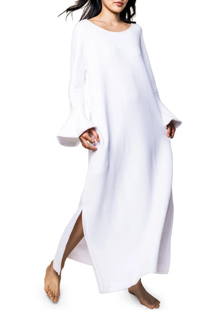 Petite Plume Ophelia Textured Flare-sleeve Nightgown In White