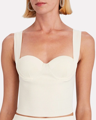 Shop Altuzarra Nyneve Rib Knit Crop Top In Ivory