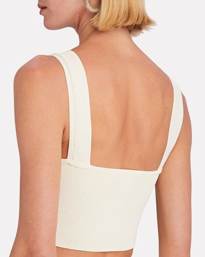 Shop Altuzarra Nyneve Rib Knit Crop Top In Ivory