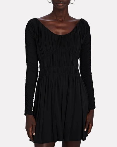 Shop Tove Romy Gathered Jersey Mini Dress In Black