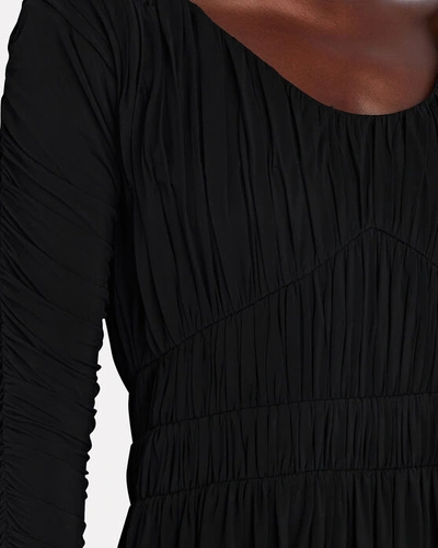 Shop Tove Romy Gathered Jersey Mini Dress In Black