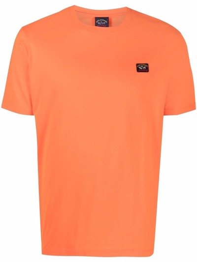 Shop Paul & Shark Logo T-shirt In Yellow & Orange