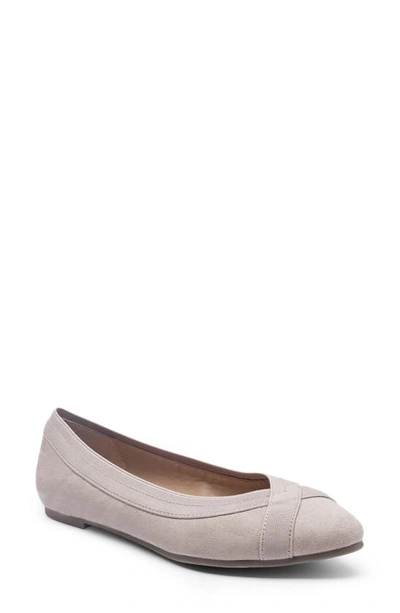 Shop Me Too Reign Flat In Taupey Suede