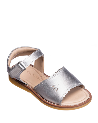 Shop Elephantito Girl's Scalloped Leather Sandals, Toddler In Silver
