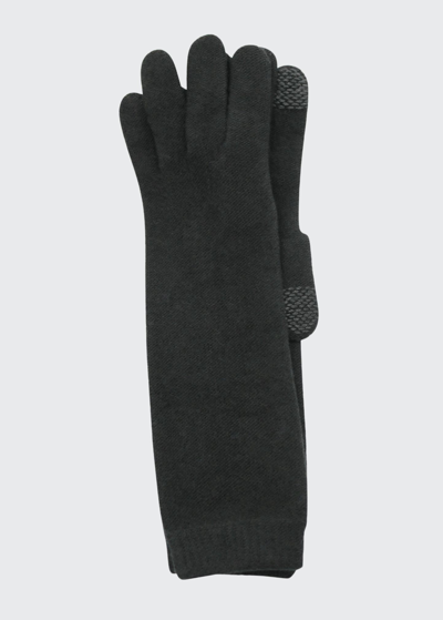 Shop Portolano Long Cashmere Tech Gloves In Black