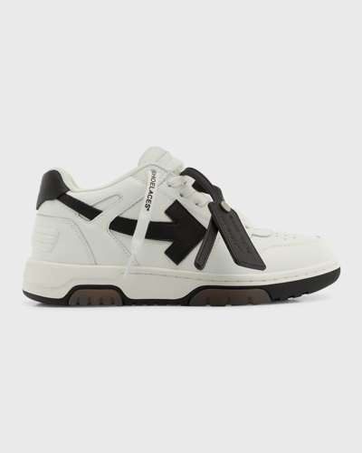 Shop Off-white Out Of Office Arrow Calfskin Sneakers In White/black