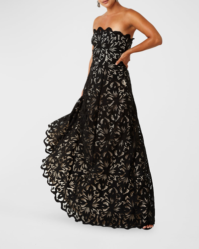 Bcbg scalloped cheap lace gown