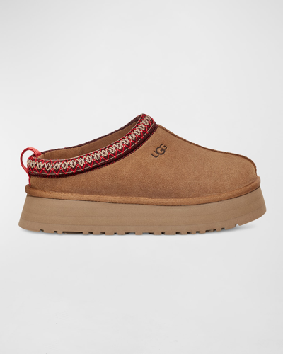 Shop Ugg Tazz Suede Mule Slippers In Chestnut