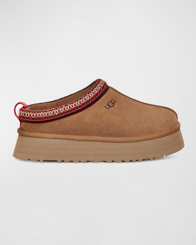Ugg Platform Slip-on Shoes With Decorative Braided Trim In Brown
