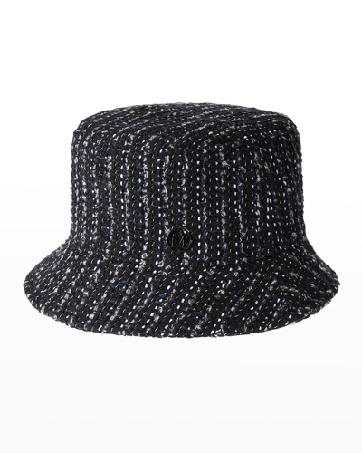 Shop Maison Michel Jason Striped Tweed Bucket Hat In Multi