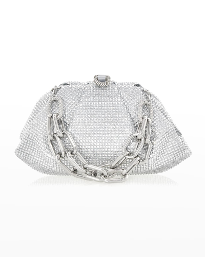 Shop Judith Leiber Gemma Crystal Clutch Bag In Silver
