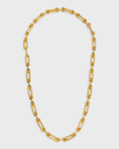 Shop Charlotte Chesnais Petite Binary Chain Long Necklace In Gold Vermeil