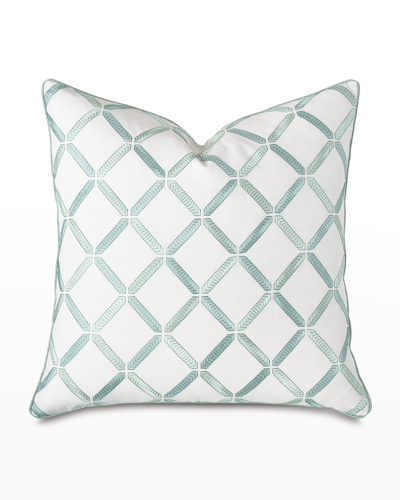 Shop Eastern Accents Brentwood Embroidered 22" Decorative Pillow In Blue, White