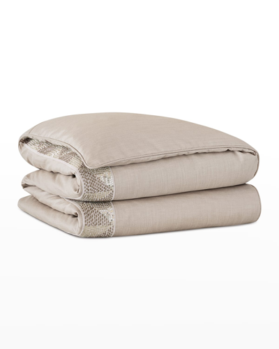 Shop Eastern Accents Teryn Sequined Duvet Cover, King In Beige