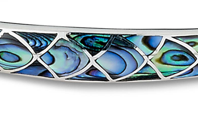 Shop Samuel B. 18k Gold & Sterling Silver Abalone Bangle Bracelet In Blue And Green